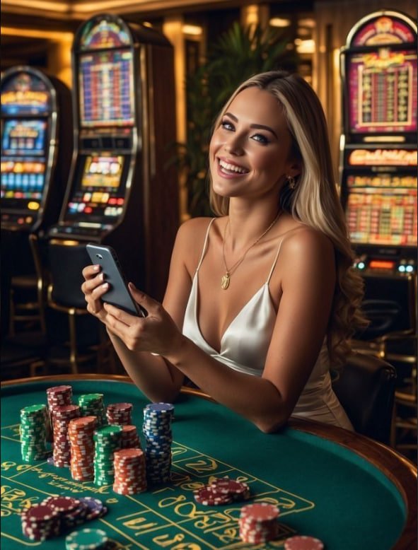 Slot game reels displayed on a mobile screen with vibrant game graphics